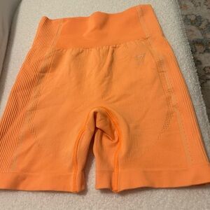 Orange gym shark workout shorts